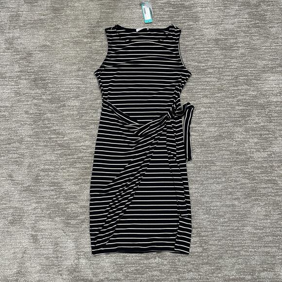 Gilli Dress Women S Black White Striped Wrap Tie Waist Hara Maternity Stitch Fix - Picture 1 of 8
